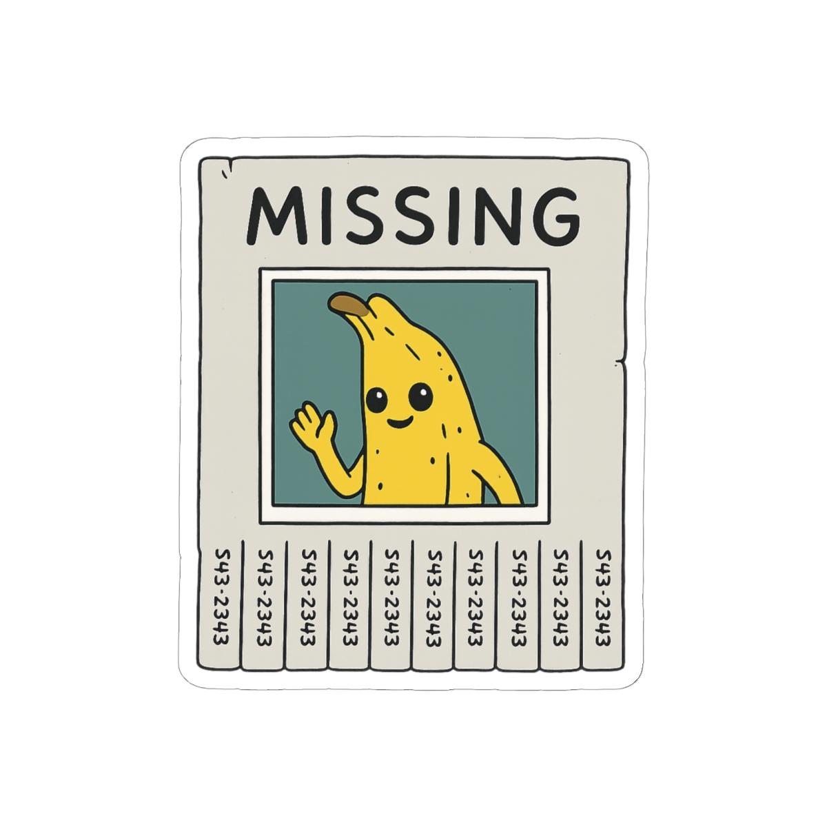 Missing Banana Man Sticker | Funny Whimsical Vinyl Decal